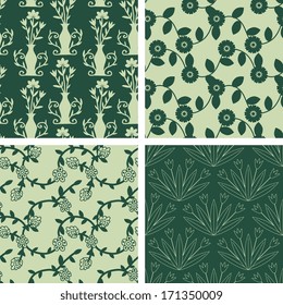 Seamless pattern with decorative flowers