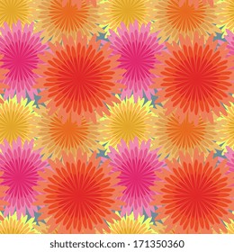 Seamless pattern with decorative flowers