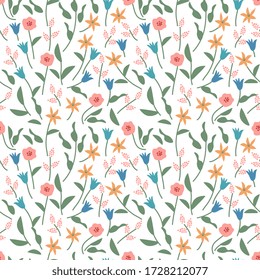 Seamless pattern with decorative flowers