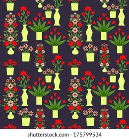 Seamless pattern with decorative flowers