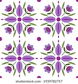 Seamless pattern with decorative flowers