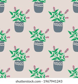 Seamless pattern with decorative flowers