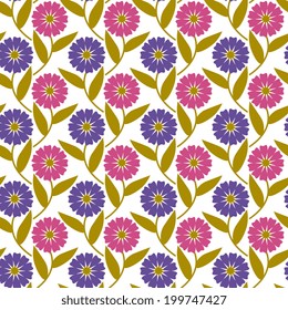 Seamless pattern with decorative flowers
