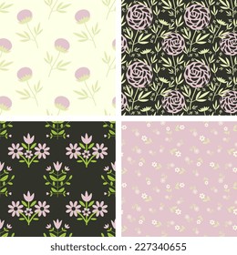 Seamless pattern with decorative flowers