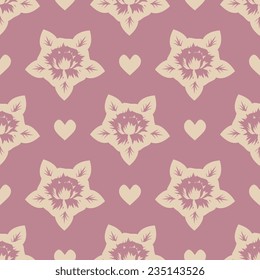 Seamless pattern with decorative flowers