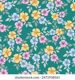 Seamless pattern with decorative flowers.