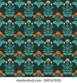 Seamless pattern with decorative flowers