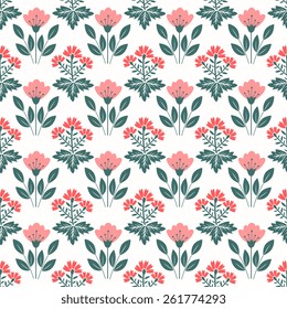 Seamless pattern with decorative flowers