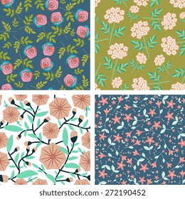 Seamless pattern with decorative flowers