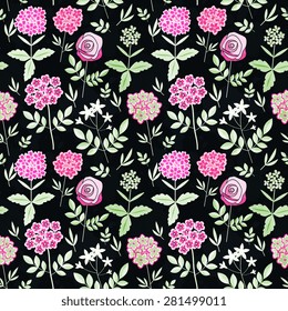 Seamless pattern with decorative flowers