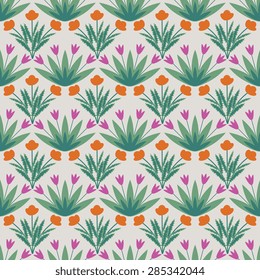 Seamless pattern with decorative flowers