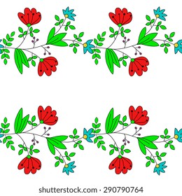 Seamless pattern with decorative flowers