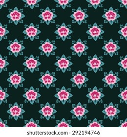 Seamless pattern with decorative flowers