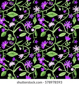 Seamless pattern with decorative flowers