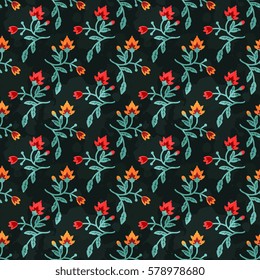 Seamless pattern with decorative flowers