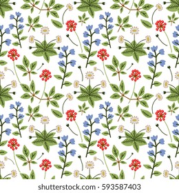Seamless pattern with decorative flowers