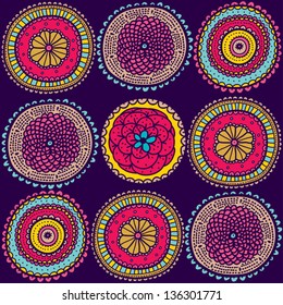 Seamless pattern with decorative flowers Seamless pattern can be used for wallpaper, pattern fills, web page background, surface textures.