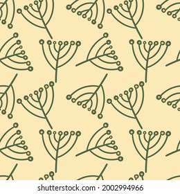 seamless pattern of decorative flowers and elements