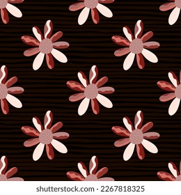 Nahtloses Muster mit dekorativen Blumen. Bloraler Vektorhintergrund. Design für Stoff, Stoffdruck, Verpackungspapier, Deckel, Plakat.