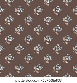 Seamless pattern with decorative flowers. Floral background. Cute plants endless backdrop. Design for fabric, textile print, wrapping paper, cover. Vector illustration
