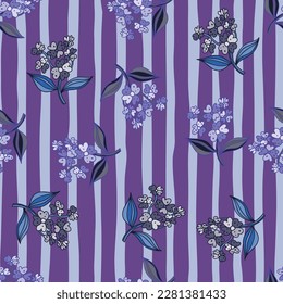 Seamless pattern with decorative flowers. Floral background. Cute plants endless backdrop. Design for fabric, textile print, wrapping paper, cover. Vector illustration