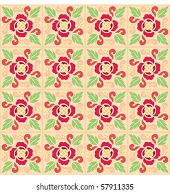 Seamless pattern of decorative flowers great for vintage background.