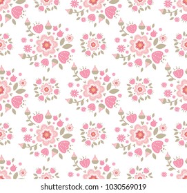 Seamless pattern with Decorative flowers for international women's day or for spring theme design. For invitations, wedding printing, postcards, packaging paper design.