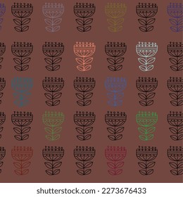 Patrón sin foco con flores decorativas. Archivo vector para diseños.