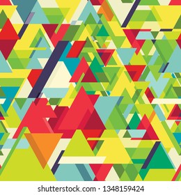 Seamless pattern with decorative geometric and abstract elements. Vector illustration.