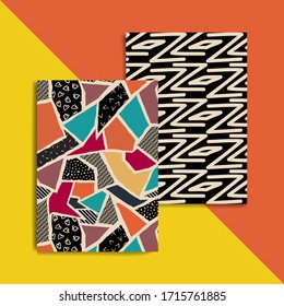 Seamless pattern with decorative geometric and abstract elements. Postcard banner cover for ebooks notebooks books. African ethnic style.