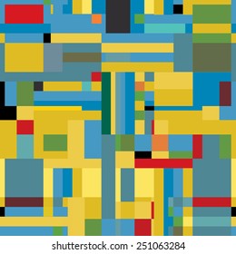 Seamless pattern with decorative geometric and abstract elements. Vector illustration.