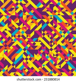 Seamless pattern with decorative geometric and abstract elements. Vector illustration.
