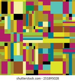 Padrão contínuo com elementos decorativos geométricos e abstratos. Ilustração vetorial.