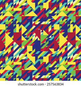 Seamless pattern with decorative geometric and abstract elements. Vector illustration.