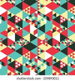 Seamless pattern with decorative geometric and abstract elements. Vector illustration.