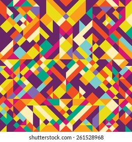Seamless pattern with decorative geometric and abstract elements. Vector illustration.