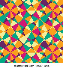 Seamless pattern with decorative geometric and abstract elements. Vector illustration.