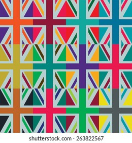 Seamless pattern with decorative geometric and abstract elements. Vector illustration.