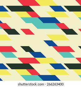 Seamless pattern with decorative geometric and abstract elements. Vector illustration.