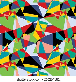 Seamless pattern with decorative geometric and abstract elements. Vector illustration.