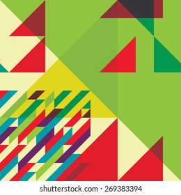 Seamless pattern with decorative geometric and abstract elements. Vector illustration.
