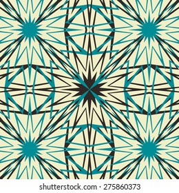 Seamless pattern with decorative geometric and abstract elements. Vector illustration.
