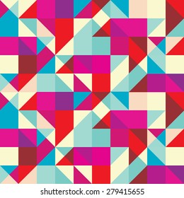Seamless pattern with decorative geometric and abstract elements. Vector illustration.