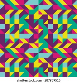 Seamless pattern with decorative geometric and abstract elements. Vector illustration.