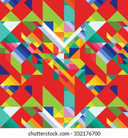 Seamless pattern with decorative geometric and abstract elements. Vector illustration.