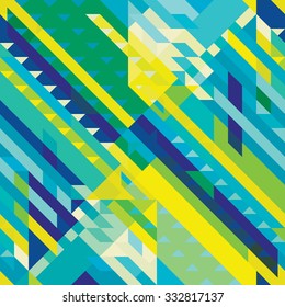 Seamless pattern with decorative geometric and abstract elements. Vector illustration.