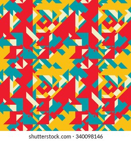 Seamless pattern with decorative geometric and abstract elements. Vector illustration.