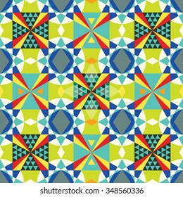 Seamless pattern with decorative geometric and abstract elements. Vector illustration.