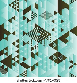 Seamless pattern with decorative geometric and abstract elements. Vector illustration.