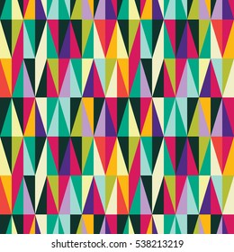 Seamless pattern with decorative geometric and abstract elements. Vector illustration.